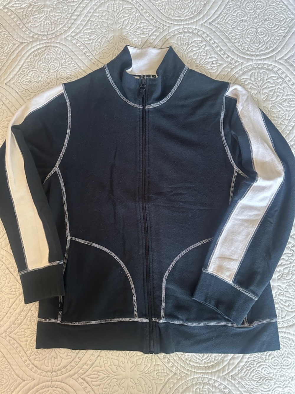 Rafaella Black and White Zip-Front Jacket